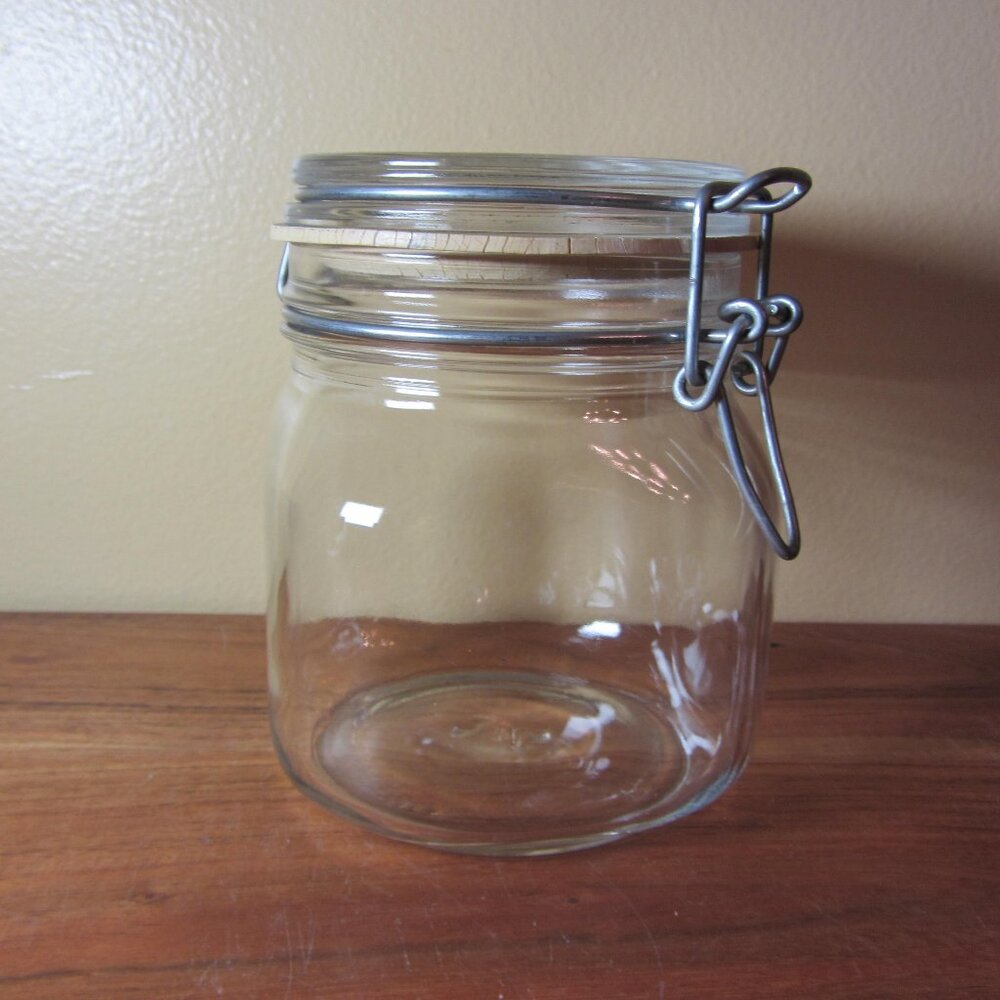 3 for $24 - glass storage container fidenza Idee In Vetro italy 3/4 (H179)